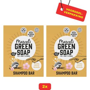 2x- Marcel's Green Soap Shampoobar Vanilla & Cherry Blossom 2x 90 gr - Voordeelverpakking!