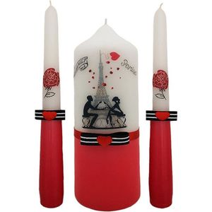 Liefde Kaarsen, Romantische ontmoeting set van 3 stuks