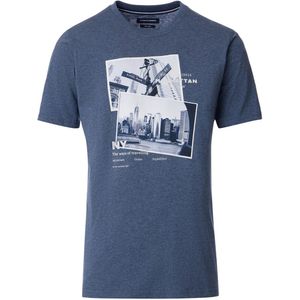 Casa Moda New York T-shirt Met Print 954383900-126 Blauw - 3XL