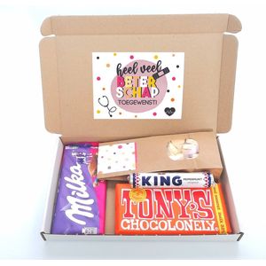 Beterschap cadeau - Heel veel beterschap toegewenst - Hartjes - Tony Chocolonely -Milka chocolade - King pepermunt