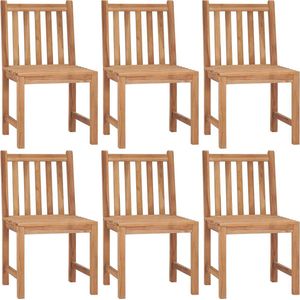 vidaXL Tuinstoelen 6 st met kussens - Teakhout Tuinstoel - Teak - Buitentools - Lounge Stoel - Tuinset