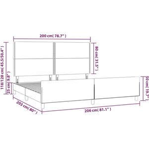 vidaXL - Bedframe - zonder - matras - 200x200 - cm - fluweel - donkergrijs