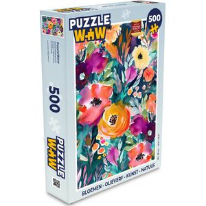 Puzzel Bloemen - Olieverf - Kunst - Natuur - Legpuzzel - Puzzel 500 stukjes