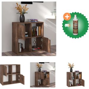 vidaXL Boekenkast 60x27-5x59-5 cm spaanplaat gerookt eiken - Kast - Inclusief Houtreiniger en verfrisser