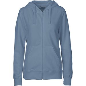 Fairtrade Ladies Zip Hoodie met capuchon Dusty Indigo - XXL