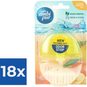 Ambi Pur Toiletblok Starterkit 5in1 Lemon & Mandarine - Voordeelverpakking 18 stuks