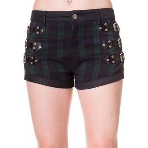 Banned - Tartan Korte broek - S - Zwart