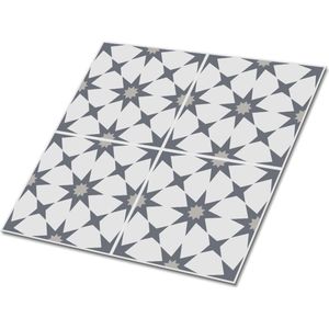 Tulup PVC Tegels - Geometrische Constritie Vinyl Tegels - 30 cm x 30 cm - Grijs Vloer Tegels PVC - 9 stuks - Vinyl Vloer Tegels - Mozaïek Plaktegels - Zelfklevende PVC Tegels - Plaktegels keuken en Badkamer