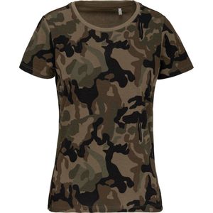 Kariban Dames-t-shirt camo korte mouwen K3031 - Olive Camouflage - XS