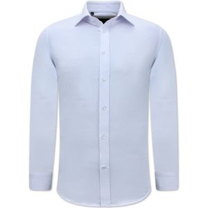 Oxford Overhemd Heren Effen - Slim Fit Stretch - Wit