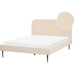 FLAYAT - Tweepersoonsbed - Beige - 140 x 200 cm - Bouclé