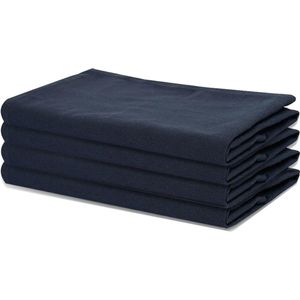 Set van 4 extra grote servetten van 100% katoen, 45 x 45 cm, marineblauw - zware stof voor dagelijks gebruik met verstekhoeken