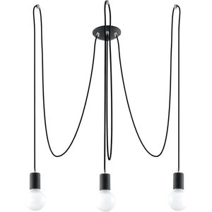 Trend24 Hanglamp Edison 3 - E27 - Zwart