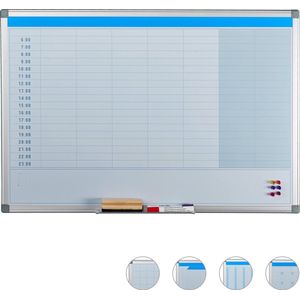 Relaxdays whiteboard planner - magneetbord - planbord - memobord - magnetisch - 60 x 90 cm - dagplanner