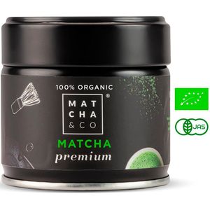 Matcha & Co - ceremoniële matcha PREMIUM thee uit Japan - matcha poeder - matcha thee - 100% organisch gecertificeerd - 30 gram