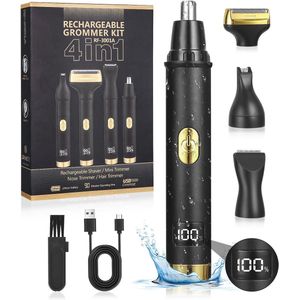 Multifunctionele Neushaartrimmer 4-in-1 set voor pijnloos trimmen van gezichtshaar