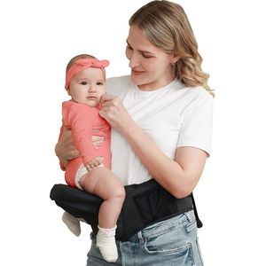 Babydrager met heupzitting, geavanceerde verstelbare heupriem en meerdere zakken, ergonomische heupdrager voor pasgeborenen en peuters, tot 30 kg, zwart