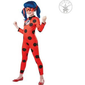 Rubies - Ladybug Kostuum - Superduperheldin Miraculous Ladybug - Meisje - Rood - Maat 128 - Carnavalskleding - Verkleedkleding