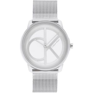 Calvin Klein CK25200032 Dames Horloge - Mineraalglas - Roestvrijstaal - Zilver - Ø 35 mm - Quartz - Druksluiting - 3 ATM (spatwater)