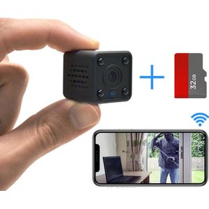 KUUS. C2 Mini Verborgen IP Spy Camera Met App & WiFi - Draadloos - Nightvision - Beveiligingscamera - Bewakingscamera
