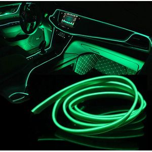 LED strip -- EL Wire -- 5 Meter -- Auto interieur verlichting -- Groen -- USB Aansluiting