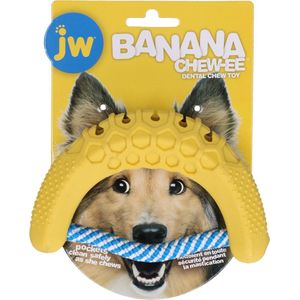 JW Banana chew-ee - Hondenspeelgoed - Hondenspeeltje - Gebit reinigend - Met floss touw - Banaan - Geel