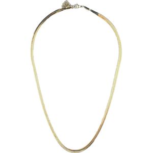 NiSy.nl Ketting | Goudkleurig Visgraat Ketting | Herringbone | 4mm breed | 45cm lang