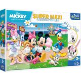 PUZZEL 3 IN 1 MICKEY AND FRIENDS + KLEURPLAAT + STIPPELLIJNTEKENEN