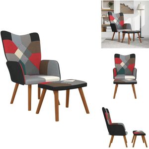 vidaXL Relaxstoel Met Voetenbank - Relaxstoelen Met Voetenbanken - Zetel Met Voetenbankje - Zetels Met Voetenbankjes - Relaxstoel met voetenbank patchwork stof