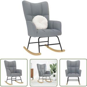 The Living Store Schommelstoel stof lichtgrijs - Schommelstoel - Lounge Stoel - Relaxfauteuil - Tuinstoel - Buitenstoel