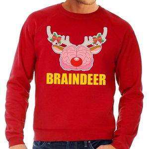 Foute kersttrui / sweater braindeer rood voor heren - Kersttruien M