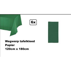 6x Wegwerp tafelkleed papier donker groen 120cm x 180cm - Thema feest festival thema feest evenement gala