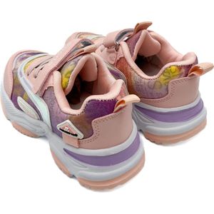 SmileFavorites® Meisjes Sneakers - Roze, Lila - Imitatieleer - Maat 25
