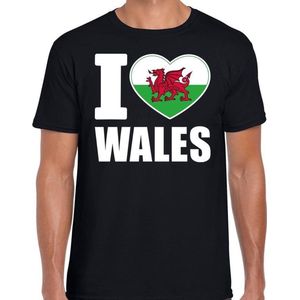 I love Wales t-shirt zwart voor heren - Verenigd Koninkrijk landen shirt - supporter kleding XL