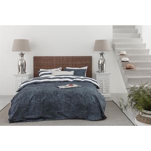 Riviera Maison Lindy Lines dekbedovertrek - Lits-Jumeaux - 240x200/220 - Grijsgroen