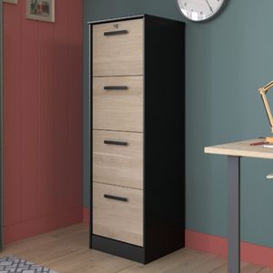 Dossierkast Silcm-4 lades-zwart/eik