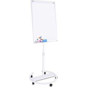 Trend24 Magneetbord - Flipchart - Whiteboard - Hoogte verstelbaar - Grijs/zilver- 60 x 90 cm