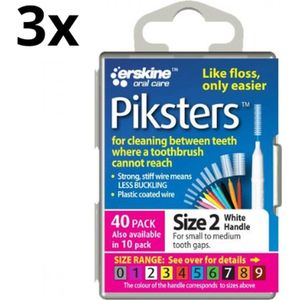 Piksters 2 Wit 0.55mm - 3 x 40 stuks - Voordeelverpakking