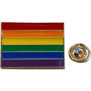 Rainbow Flag Regenboog Vlag Gay Pride Symbool Emaille Pin 3.2 cm / 2.3 cm / Multicolor