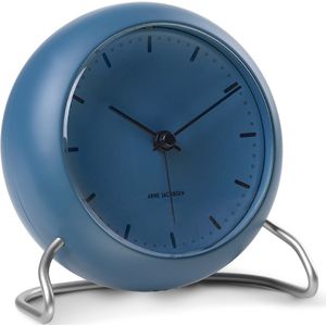 Arne Jacobsen City Hall Table Clock Wekker Mat Blauw - Ø 11 cm 43691