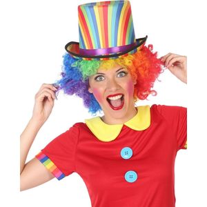 Gekleurde hoge clown verkleed hoed voor volwassenen