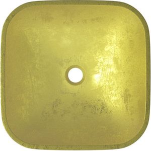 vidaXL Gootsteen - Gootstenen - Wastafel - Wasbak - Wasbak 42x42x14 cm glas goudkleurig