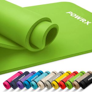 POWRX Gymnastiekmat I Yogamat (groen, 190 x 60 x 1,5 cm) incl. draagriem + tas + GRATIS oefenposter I Huidvriendelijke sportmat Fitnessmat antislip Ftalaatvrij 190 x 60, 80 of 100 x 1,5 cm I diverse kleuren. Kleuren Gym mat voor thuis