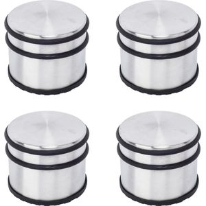 BRASQ Set van 4 Deurstoppers - Deurstopper RVS met anti slip - 1,1 Kg Voor binnen en buiten - Deurbuffer ⌀9 x 7,5 cm