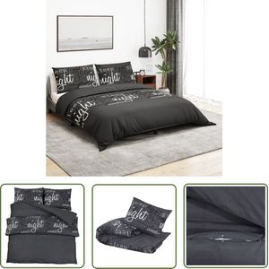 The Living Store Dekbedovertrekset 200x200 cm katoen zwart - Dekbedovertrek - Katoen - Zwarte Bedding - Slaapcomfort - Hoeslaken