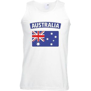 Singlet shirt/ tanktop Australische vlag wit heren XL