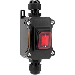 IP65 waterdichte inline-kabelschakelaar met rood indicatielampje 220V 30A DPST-tuimelschakelaar Dubbele positie aan/uit-tuimelschakelaar