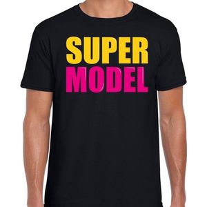 Super model cadeau t-shirt zwart heren - Fun tekst /  Verjaardag cadeau / kado t-shirt S