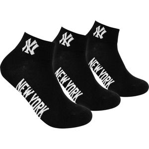 New York Yankees - 3-Pack Quarter Socks - Zwarte Sokken - 27 - 30 - Zwart