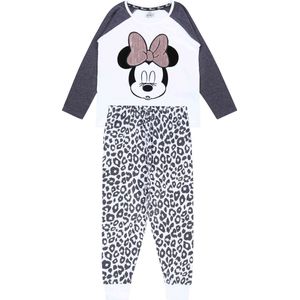 MINNIE MOUSE DISNEY - Wit-grafiet Pyjama met Luipaardprint